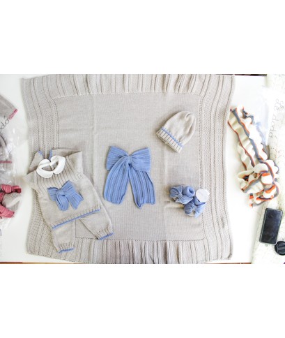 Rib Set with Wool Bow - Headband Cover §858