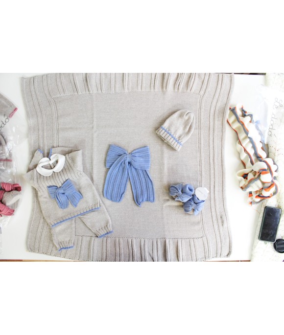 Rib Set with Wool Bow - Headband Cover §858