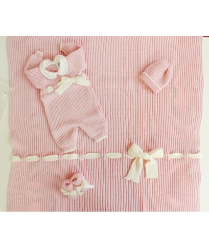 Set Maglia Inglese Lana - Coprifasce Femminuccia  Senza Cappellino §862