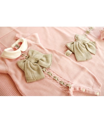 Wool Bow Set for Newborns - Onesie Without Hat §873