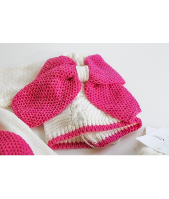 Serie Grana Di Riso Lana - Coprifasce Con Scarpette + Cappellino §893