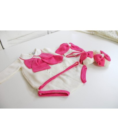 Serie Grana Di Riso Lana - Coprifasce Con Scarpette + Cappellino §893