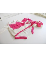 Serie Grana Di Riso Lana - Coprifasce Con Scarpette + Cappellino §893