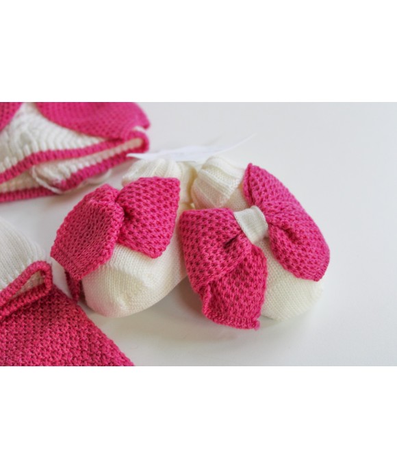 Serie Grana Di Riso Lana - Coprifasce Con Scarpette + Cappellino §893
