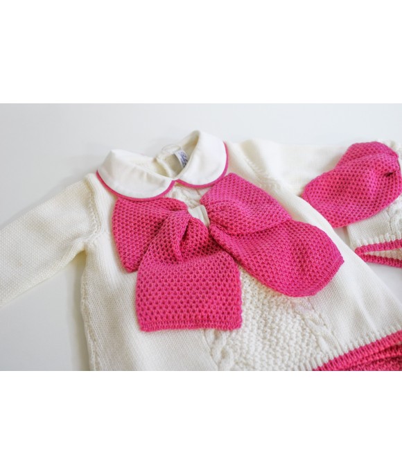 Serie Grana Di Riso Lana - Coprifasce Con Scarpette + Cappellino §893