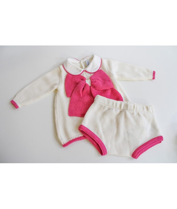 Serie Grana Di Riso Lana - Coprifasce Con Scarpette + Cappellino §893