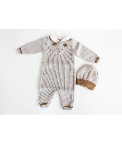 Wool Bear Series - Onesie with Hat §895