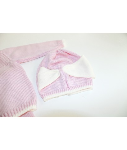 Serie Fiocco Lana - Completino 2 Pezzi Con Cappellino §993