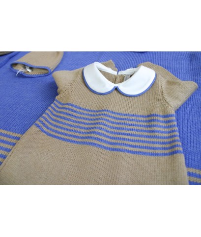 Striped Wool Set for Newborns - Onesie §946