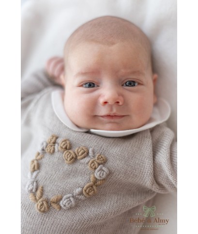 Rococo Heart Wool Baby Set - Onesie §948