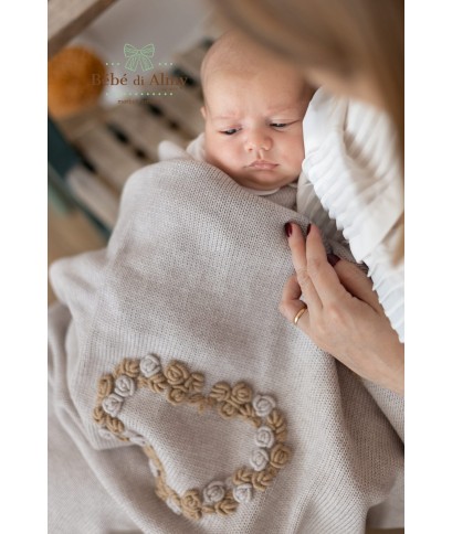 Rococo Heart Wool Baby Set - Onesie §948