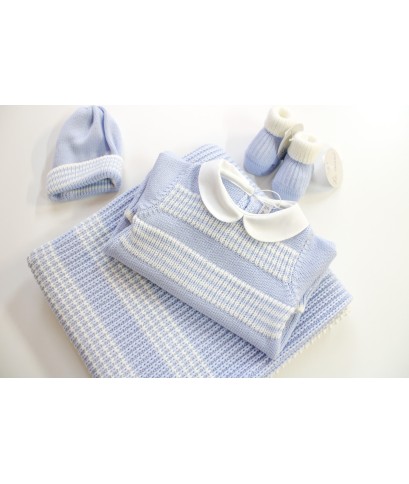 Navy Wool Set for Newborns - Onesie §958