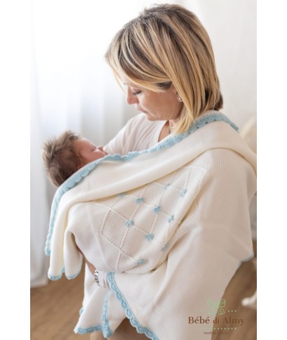 Corredo Nodo D'Amore Lana Per Neonato - Coprifasce §922