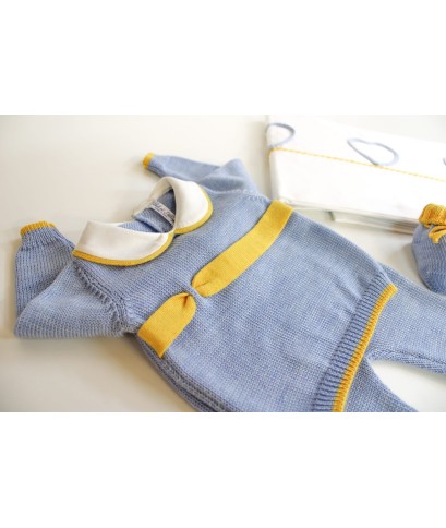 Set Nastro Lana Per Neonato - Coprifasce Con Scarpette + Lenzuolo §1110