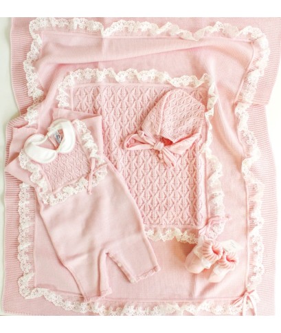 Ceremony Set with Wool Lace for Newborns - Onesie §1112