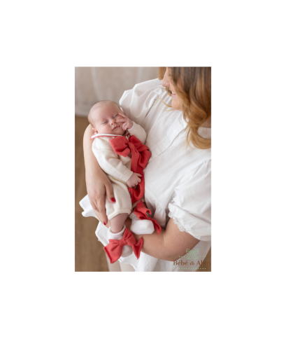 Long Wool Bow Set for Newborn Baby Girl - Romper §926