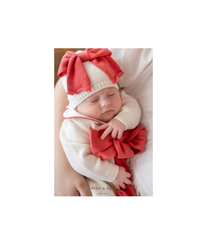Long Wool Bow Set for Newborns - Baby Girl's Layette §918