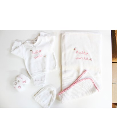 coordinato Hello Word coprifasce cotone &1684