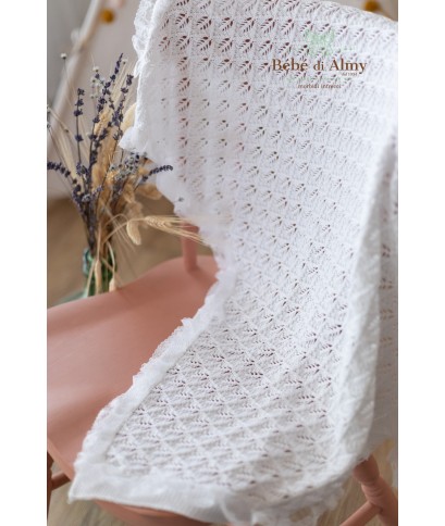 Set Cerimonia Con Pizzo Cotone Per Neonati - Pagliaccetto §425