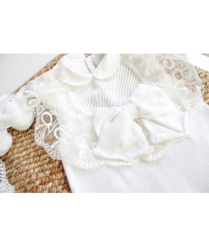 Corredo cotone pizzo Cuore tutina &1704