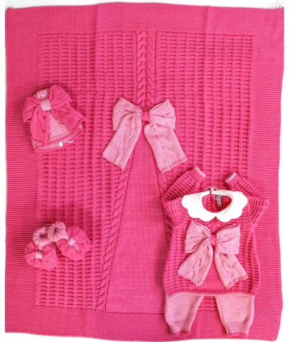Baby Girl Wool Bow Curtain Set - Baby Girl's Layette §6