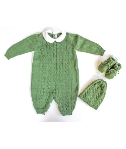 Wool Braid Series for Newborns - Onesie with Shoes + Hat §3