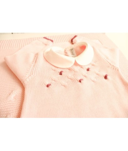 Set Ricamo Alternato Lana Per Neonata - Tutina §25