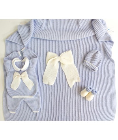 Set Maglia Inglese Lana Per Neonato - Coprifasce §30