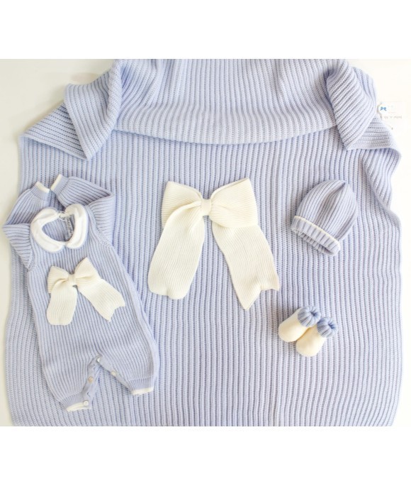 Set Maglia Inglese Tutina (Celeste-Bianco) §33